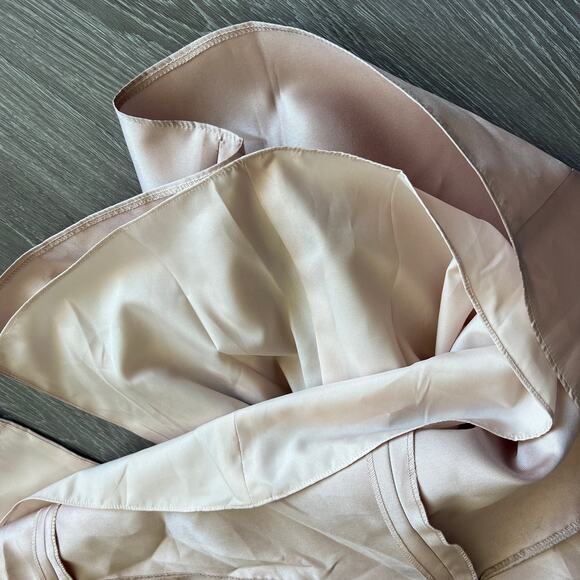 Alfred Sung Dress Size 14 Twill Trumpet Front Slit Cameo D758 - Picture 12 of 16